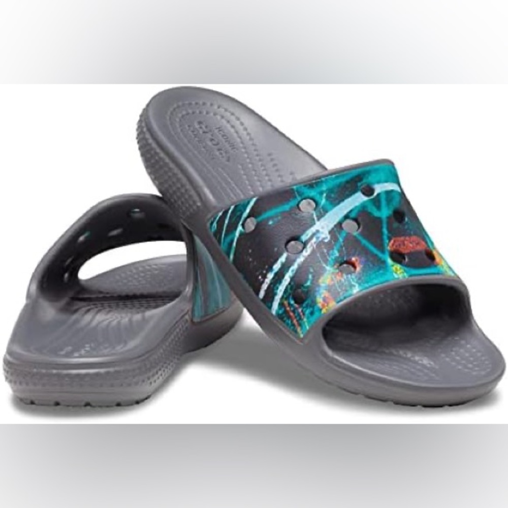 Unisex Kids' Crocs Classic Multi-Galaxy Slide Size J4 New